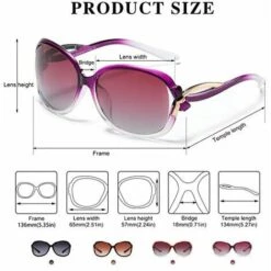 Ensoleillé Lunettes De Soleil Polarisées Pour Femmes 100% Protection UV - 2229（Violet） -Promos Protection des yeux : lunettes et masque Magasin 67406784 3