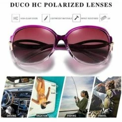 Ensoleillé Lunettes De Soleil Polarisées Pour Femmes 100% Protection UV - 2229（Violet） -Promos Protection des yeux : lunettes et masque Magasin 67406784 5