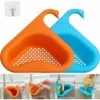 VOCTEIN 2pcs Crépine D'angle D'évier De Cuisine, Panier De Vidange D'évier De Cuisine, Panier De Crépine Triangulaire, Support De Vidange De Cygne Suspendu Pour Ustensiles De Cuisine Ou Passoire De Légumes/fruits