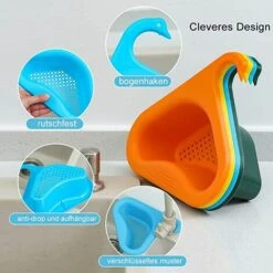 VOCTEIN 2pcs Crépine D'angle D'évier De Cuisine, Panier De Vidange D'évier De Cuisine, Panier De Crépine Triangulaire, Support De Vidange De Cygne Suspendu Pour Ustensiles De Cuisine Ou Passoire De Légumes/fruits -Promos Protection des yeux : lunettes et masque Magasin 67414648 4