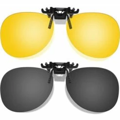 ENLENK Clip Solaire 2 Pièce, Clip Lunettes De Soleil Polarisées, Surlunettes De Soleil Pour Hommes Femmes Pour La Conduite Et Les Activités De Plein Air