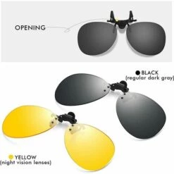ENLENK Clip Solaire 2 Pièce, Clip Lunettes De Soleil Polarisées, Surlunettes De Soleil Pour Hommes Femmes Pour La Conduite Et Les Activités De Plein Air -Promos Protection des yeux : lunettes et masque Magasin 67473278 3
