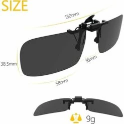 FLYME Clip Solaire, Polarized Lunettes De Soleil [Lot De 2/Vision Nocturne + Vision Du Jour] Clip Sur Lunettes De Soleil Pour Hommes / Femmes Pour La Conduite Et Les Activités De Plein Air -Promos Protection des yeux : lunettes et masque Magasin 67553631 4
