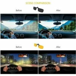 FLYME Clip Solaire, Polarized Lunettes De Soleil [Lot De 2/Vision Nocturne + Vision Du Jour] Clip Sur Lunettes De Soleil Pour Hommes / Femmes Pour La Conduite Et Les Activités De Plein Air -Promos Protection des yeux : lunettes et masque Magasin 67553631 5