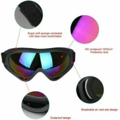 GRID COOL Lunettes De Ski Masques Snowboard,Motoneige Moto Lunettes Ski Goggles Protection Lunettes Lens Anti-poussière, UV Protection,Anti-Buée, Coupe-Vent Pour Garçons Et Filles, Hommes & Femme (Brun) -Promos Protection des yeux : lunettes et masque Magasin 67575305 3