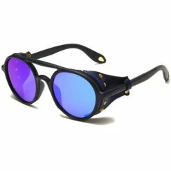 DONTODENT Lunettes De Soleil Homme, Lunettes De Soleil Ovales Steampunk Vintage, C3