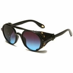 DONTODENT Lunettes De Soleil Homme, Lunettes De Soleil Ovales Steampunk Vintage, C5