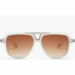Cisea Lunettes De Soleil Carrées En Métal Lunettes De Soleil Pour Hommes Et Femmes Lunettes De Soleil Anti-UV (pièces De Thé Dégradées à Monture Beige), -Promos Protection des yeux : lunettes et masque Magasin 67670969 2