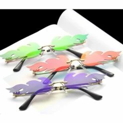 Cisea Lunettes De Soleil à La Mode En Forme De Flamme Lunettes De Soleil Colorées Au Mercure Pour Femmes (cadre Doré Mercure Rouge),