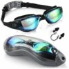 GRID COOL Cool Noir Lunettes De Natation Adulte Anti-buée Lunettes De Natation Galvanoplastie Silicone Pince-nez Bouchons D'oreilles Lunettes De Natation