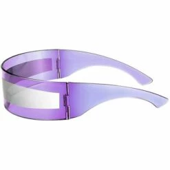 GRID COOL 80s Futuristic Visor Cyber Sunglasses Hommes Femmes Futuristic Punk Style Cosplay B2740 Violet - Silver Stripes -Promos Protection des yeux : lunettes et masque Magasin 68073527 3