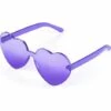 Cisea Lunettes De Protection Transparent Violet - Lunettes De Soleil En Forme De Cœur Lunettes De Soleil De Fête Couleur Bonbon Amour Lunettes De Soleil En Forme De Cœur - Violet Transparent